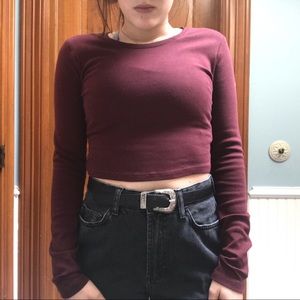 Forever 21 tight long sleeve crop top